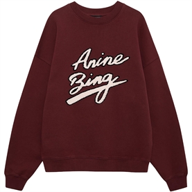 Anine Bing Miles Chenille Signature Sweatshirt, Cabernet